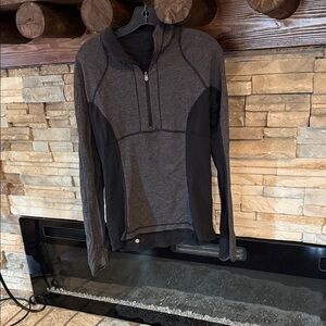 lululemon athletica Long Sleeve Top - Black and Gray